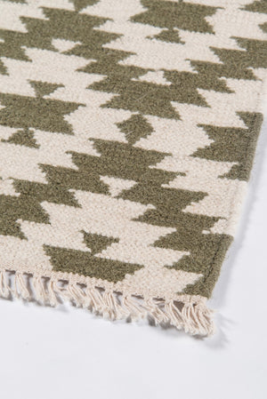 Momeni Erin Gates Thompson THO10 Hand Woven Contemporary Geometric Indoor Area Rug Green 9' x 12' THOMPTHO10GRN90C0