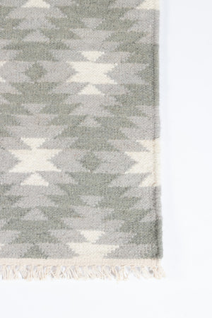 Momeni Erin Gates Thompson THO10 Hand Woven Contemporary Geometric Indoor Area Rug Grey 7'6" x 9'6" THOMPTHO10GRY7696