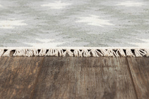 Momeni Erin Gates Thompson THO10 Hand Woven Contemporary Geometric Indoor Area Rug Grey 7'6" x 9'6" THOMPTHO10GRY7696