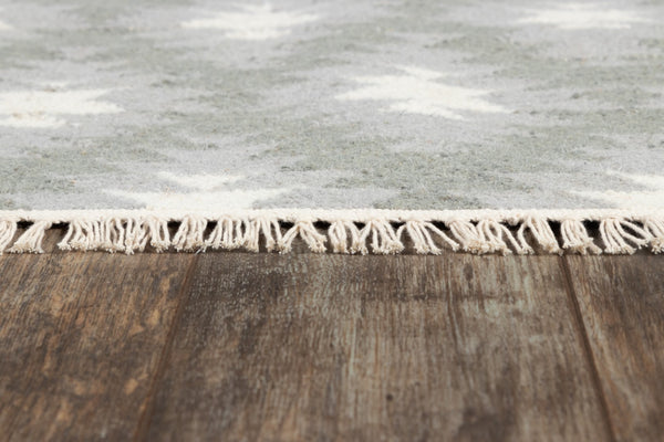 Momeni Erin Gates Thompson THO10 Hand Woven Contemporary Geometric Indoor Area Rug Grey 7'6" x 9'6" THOMPTHO10GRY7696