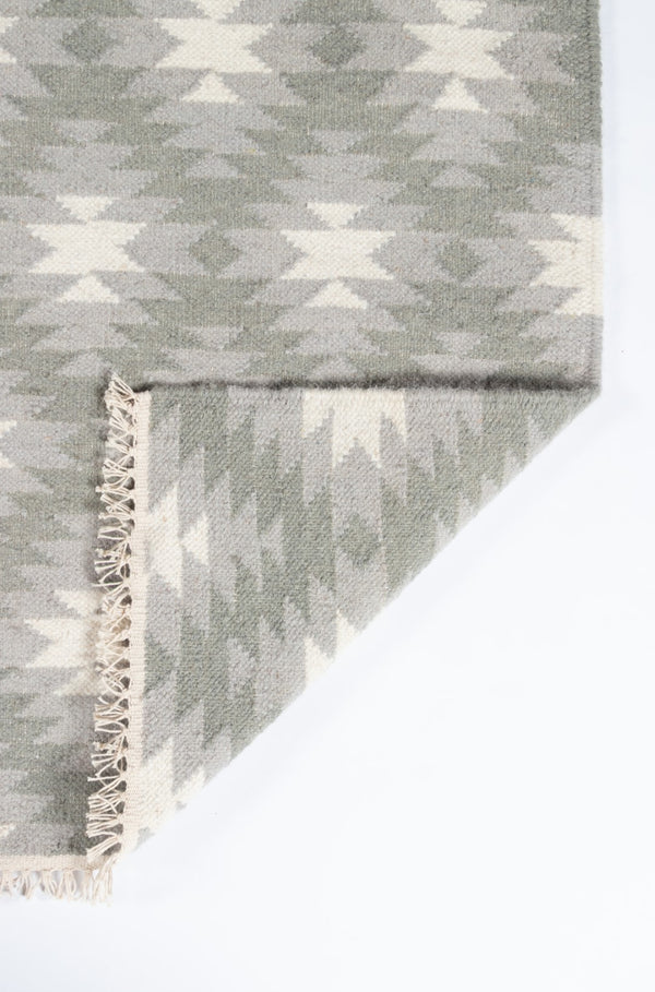 Momeni Erin Gates Thompson THO10 Hand Woven Contemporary Geometric Indoor Area Rug Grey 7'6" x 9'6" THOMPTHO10GRY7696