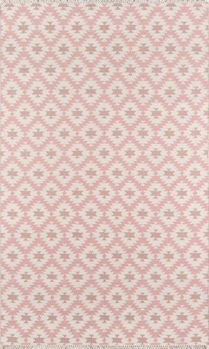 Momeni Erin Gates Thompson THO10 Hand Woven Contemporary Geometric Indoor Area Rug Pink 7'6" x 9'6" THOMPTHO10PNK7696