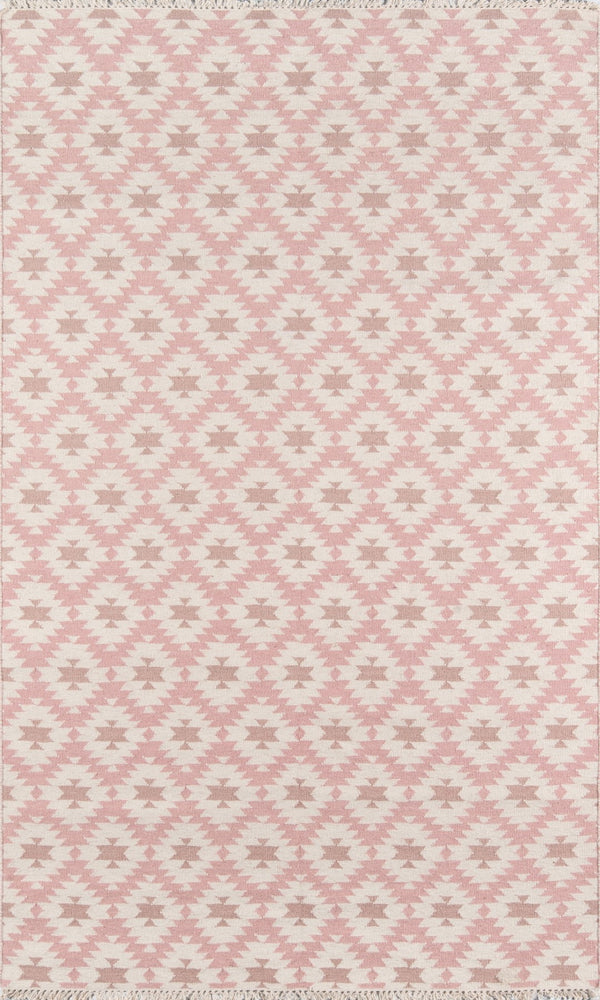 Momeni Erin Gates Thompson THO10 Hand Woven Contemporary Geometric Indoor Area Rug Pink 7'6" x 9'6" THOMPTHO10PNK7696