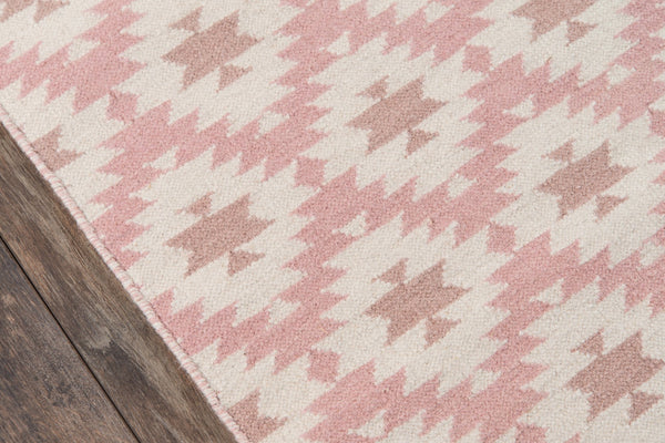 Momeni Erin Gates Thompson THO10 Hand Woven Contemporary Geometric Indoor Area Rug Pink 7'6" x 9'6" THOMPTHO10PNK7696