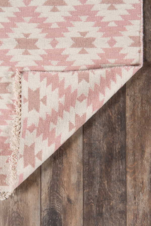 Momeni Erin Gates Thompson THO10 Hand Woven Contemporary Geometric Indoor Area Rug Pink 7'6" x 9'6" THOMPTHO10PNK7696