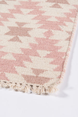 Momeni Erin Gates Thompson THO10 Hand Woven Contemporary Geometric Indoor Area Rug Pink 7'6" x 9'6" THOMPTHO10PNK7696