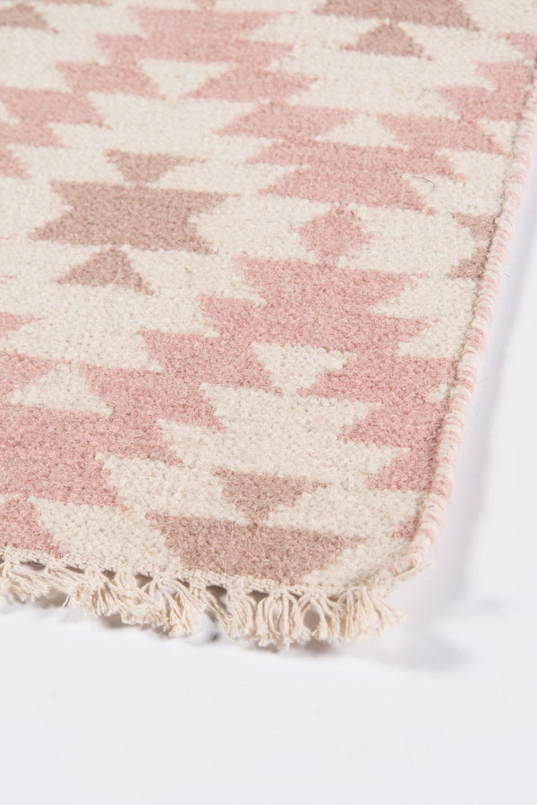 Momeni Erin Gates Thompson THO10 Hand Woven Contemporary Geometric Indoor Area Rug Pink 7'6" x 9'6" THOMPTHO10PNK7696