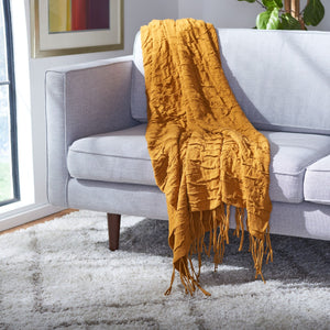 Delena Throw Mustard 100% COTTON THR241C-5060