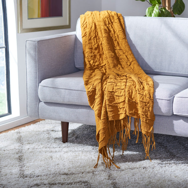 Delena Throw Mustard 100% COTTON THR241C-5060