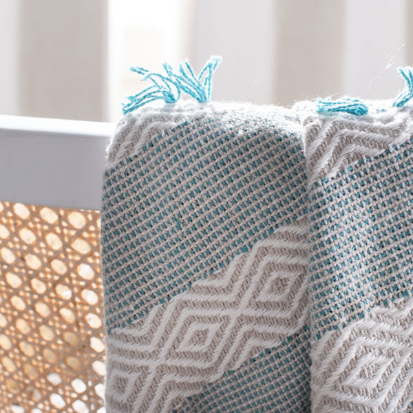 Safavieh Billi Throw in Beige, Teal THR307A-5060