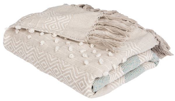 Safavieh Billi Throw in Beige, Teal THR307A-5060
