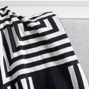 Safavieh Ziggy Throw Black / Ivory Cotton THR401A-5060