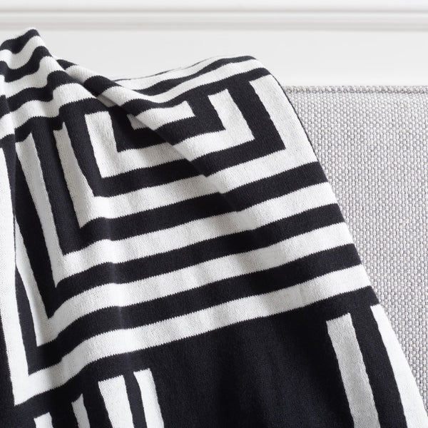 Safavieh Ziggy Throw Black / Ivory Cotton THR401A-5060