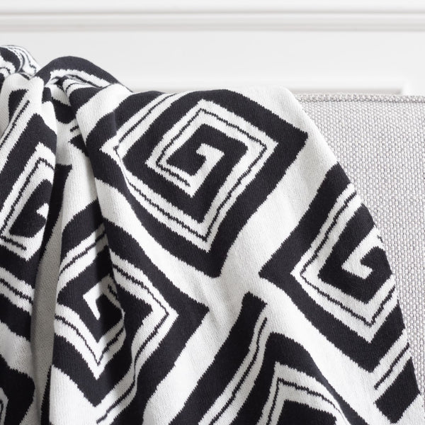 Safavieh Veda Throw Black / Ivory Cotton THR403A-5060