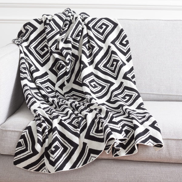 Safavieh Veda Throw Black / Ivory Cotton THR403A-5060
