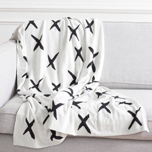 Safavieh Alto Throw Black / Ivory Cotton THR404A-5060