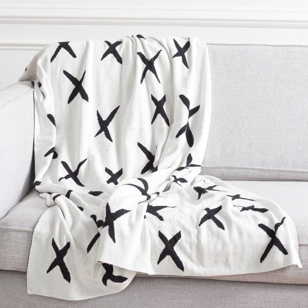Safavieh Alto Throw Black / Ivory Cotton THR404A-5060
