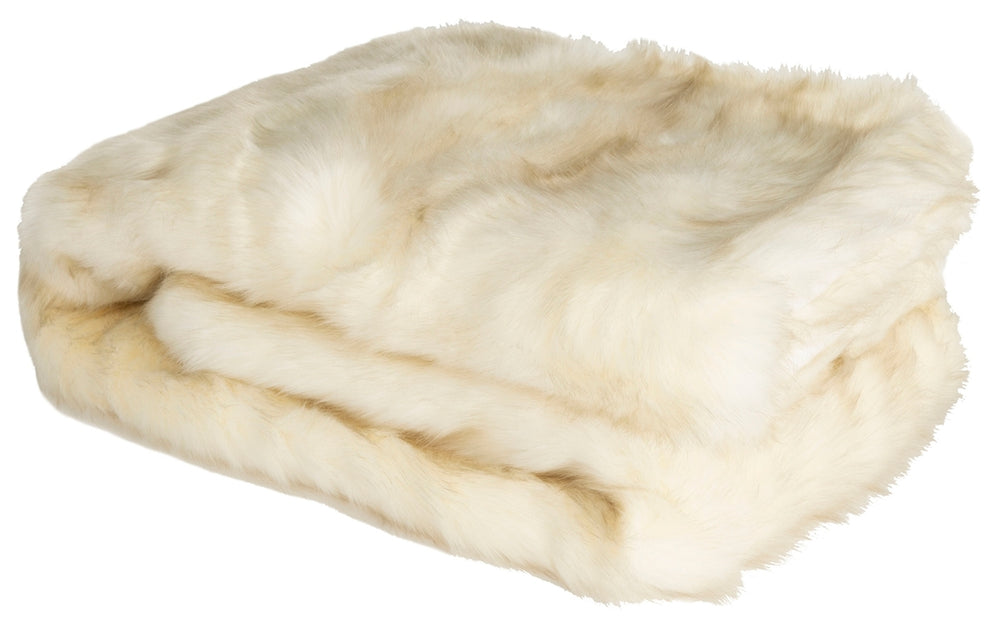 Faux Fur Throw Blanket - Luxurious White Acrylic Plush for Cozy Glam Home Décor, 50"x60"