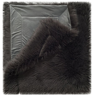 Faux Grey Shadow Fox Throw - Luxurious Soft Plush Blanket for Cozy Home Decor & Elegant Style