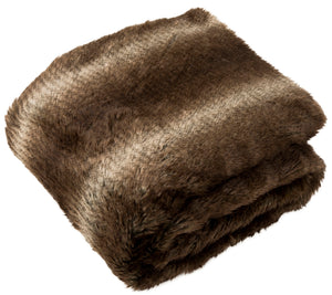 Faux Luxe Brick Throw Blanket - Plush, Animal-Friendly Faux Fur in Chocolate for Cozy Elegance
