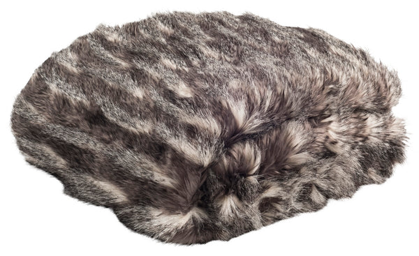 Faux Pheasant Throw Blanket - Luxurious Black & Grey Faux Fur for Cozy Living Room or Bedroom Decor