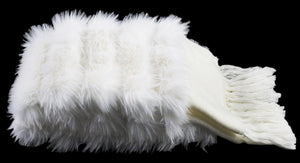 Faux Fur Alexi Bed Runner - Luxurious Soft Texture with Elegant Fringed Ends for Master Suite Decor
