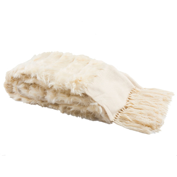 Faux Fur Alexi Bed Runner - Luxurious Soft Texture with Elegant Fringed Ends for Master Suite Decor