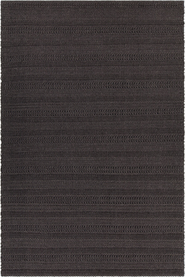 Chandra Rugs Tia 100% Wool Hand-Woven Contemporary Rug Charcoal 9' x 13'