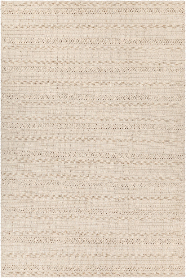 Chandra Rugs Tia 100% Wool Hand-Woven Contemporary Rug White 9' x 13'