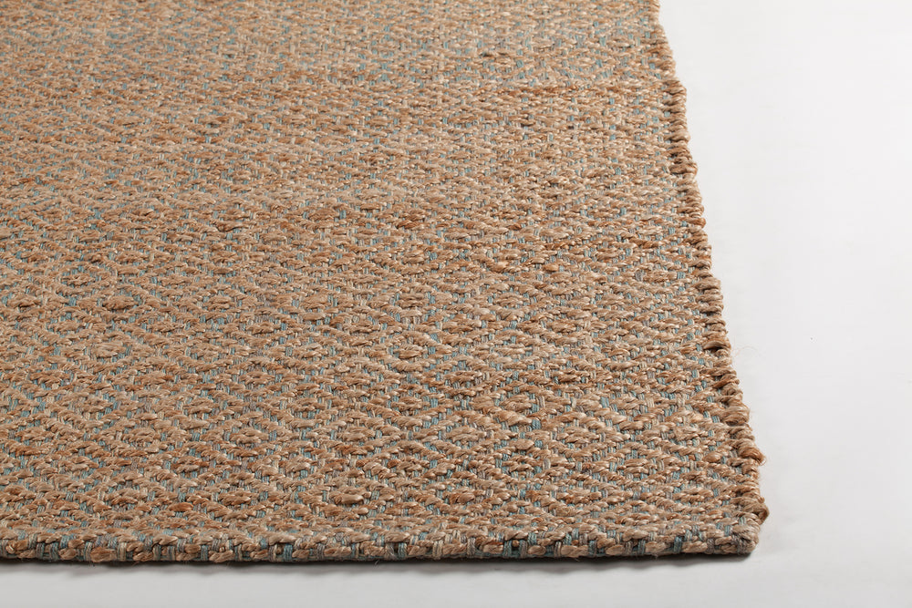 Chandra Rugs Tiffany 100% Jute Hand-Woven Contemporary Rug Natural/Blue 7'9 x 10'6