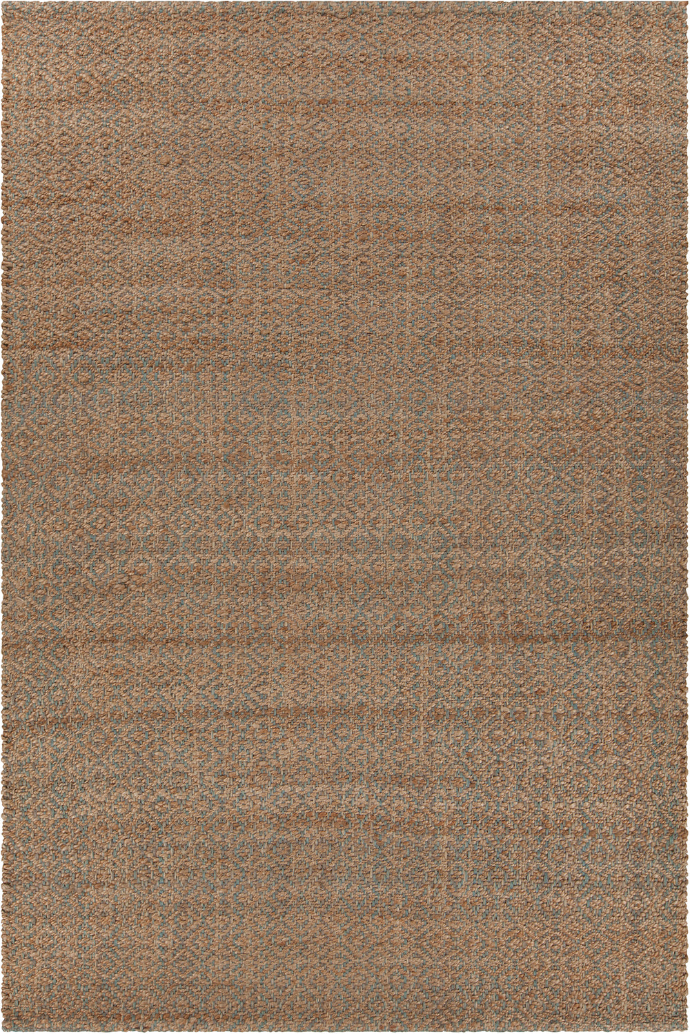 Chandra Rugs Tiffany 100% Jute Hand-Woven Contemporary Rug Natural/Blue 7'9 x 10'6