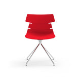 EuroStyle Alvin Polypropylene Side Chair Shell in Traffic Red with Chrome Spider Base - Set of 4 TIK101SP-KIT