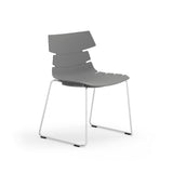 EuroStyle Alvin Polypropylene Side Chair Shell in Gray with Chrome Sled Base - Set of 4 TIK102SL-KIT