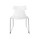 EuroStyle Alvin Polypropylene Side Chair Shell in Traffic White with Chrome Sled Base - Set of 4 TIK104SL-KIT