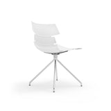 EuroStyle Alvin Polypropylene Side Chair Shell in Traffic White with Chrome Spider Base - Set of 4 TIK104SP-KIT