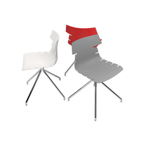 EuroStyle Alvin Polypropylene Side Chair Shell in Traffic White with Chrome Spider Base - Set of 4 TIK104SP-KIT