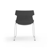 Alvin Upholstered Side Chair Shell in Dark Gray with Chrome Four Leg Base - Set of 4