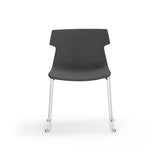 EuroStyle Alvin Upholstered Side Chair Shell in Dark Gray with Chrome Sled Base - Set of 4 TIK122SL-KIT