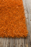 Chandra Rugs Tirish 100% Polyester Hand-Woven Contemporary Shag Rug Orange 9' x 13'