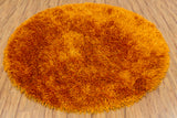 Chandra Rugs Tirish 100% Polyester Hand-Woven Contemporary Shag Rug Orange 7'9 Round