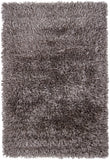 Chandra Rugs Tirish 100% Polyester Hand-Woven Contemporary Shag Rug Grey 9' x 13'
