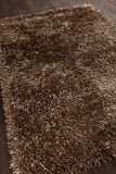 Chandra Rugs Tirish 100% Polyester Hand-Woven Contemporary Shag Rug Taupe 9' x 13'