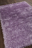 Chandra Rugs Tirish 100% Polyester Hand-Woven Contemporary Shag Rug Purple 9' x 13'