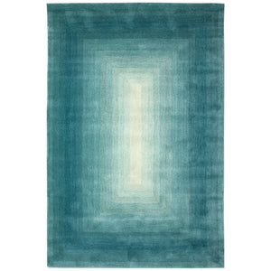 Trans-Ocean Liora Manne Tivoli Dream Border Contemporary Indoor Hand Tufted 100% Wool Pile Rug Aqua 8'3" x 11'6"