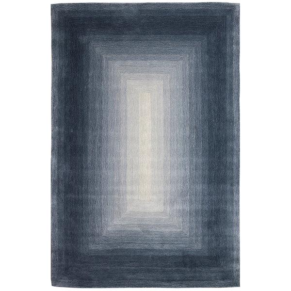Trans-Ocean Liora Manne Tivoli Dream Border Contemporary Indoor Hand Tufted 100% Wool Pile Rug Denim 8'3" x 11'6"