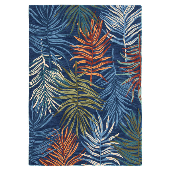 Trans-Ocean Liora Manne Tivoli La Palma Contemporary Indoor Hand Tufted 100% Wool Pile Rug Navy 8'3" x 11'6"