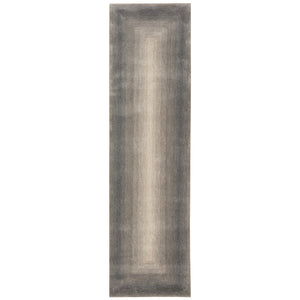 Trans-Ocean Liora Manne Tivoli Dream Border Contemporary Indoor Hand Tufted 100% Wool Pile Rug Silver 2' x 7'6"