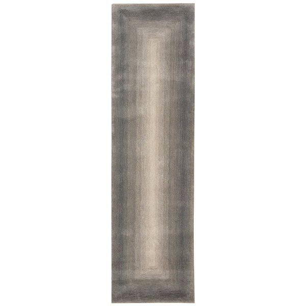 Trans-Ocean Liora Manne Tivoli Dream Border Contemporary Indoor Hand Tufted 100% Wool Pile Rug Silver 2' x 7'6"