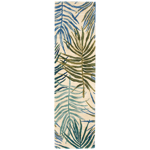 Trans-Ocean Liora Manne Tivoli La Palma Contemporary Indoor Hand Tufted 100% Wool Pile Rug Cream 2' x 7'6"