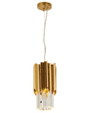 Bethel Gold Single Pendant Lighting in Metal & Crystal